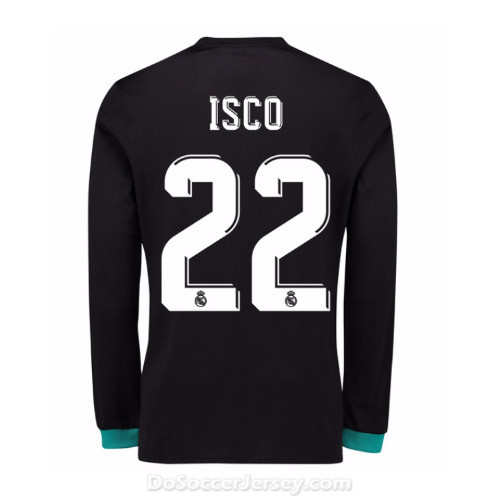 Real Madrid 2017/18 Away Isco #22 Long Sleeved Shirt Soccer Jersey - Click Image to Close