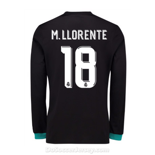 Real Madrid 2017/18 Away M. Llorente #18 Long Sleeved Shirt Soccer Jersey - Click Image to Close