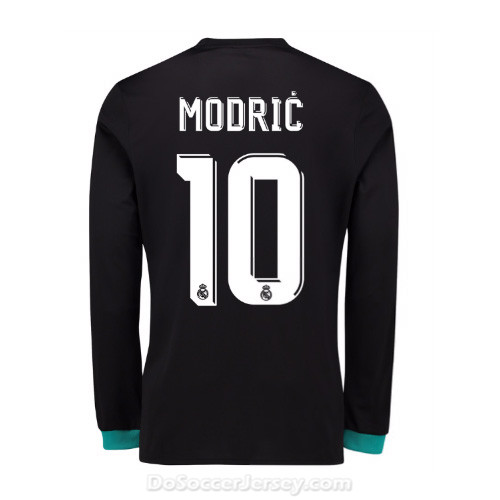 Real Madrid 2017/18 Away Modric #10 Long Sleeved Shirt Soccer Jersey