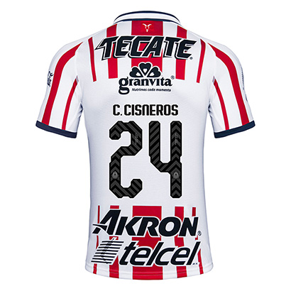 Deportivo Guadalajara Chivas 2018/19 C Cisneros 24 Home Shirt Soccer Jersey