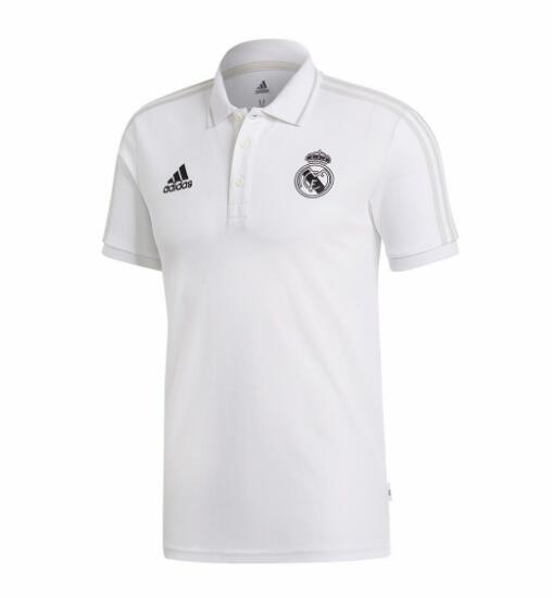 Real Madrid 2018/19 White Polo Shirt - Click Image to Close