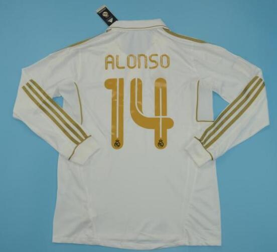 Real Madrid 2012 Home Retro ALONSO #14 Shirt Long Sleeve Soccer Jersey - Click Image to Close