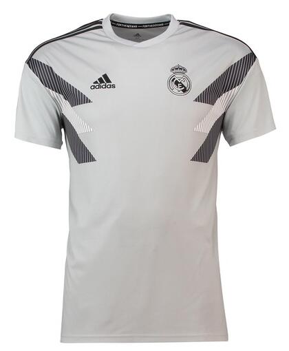 Real Madrid 2018/19 Grey Training Shirt - Click Image to Close