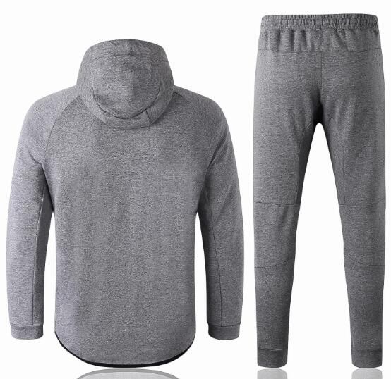 Barcelona 2018/19 Grey Tech Fleece Training Suit (Hoodie Jacket+Trouser)