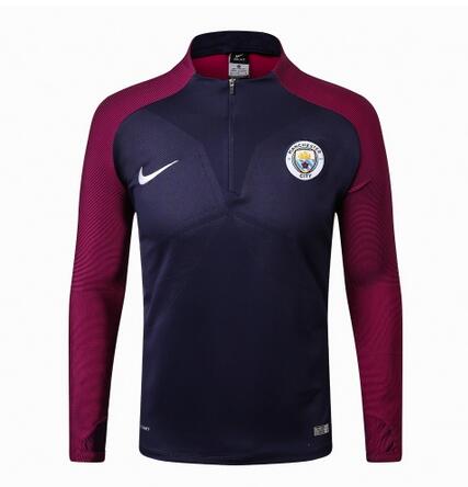 Manchester city 1/4 Zip Squad Training Top Blue 2017/18 - Click Image to Close