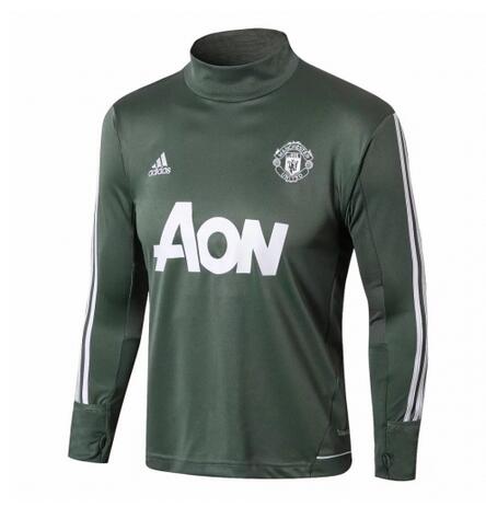 Manchester United 2017/18 Training Sweat Shirt Top Green - Click Image to Close