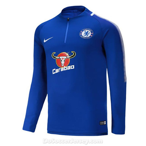 Chelsea 2017/18 Blue Zipper Sweat Top Shirt - Click Image to Close
