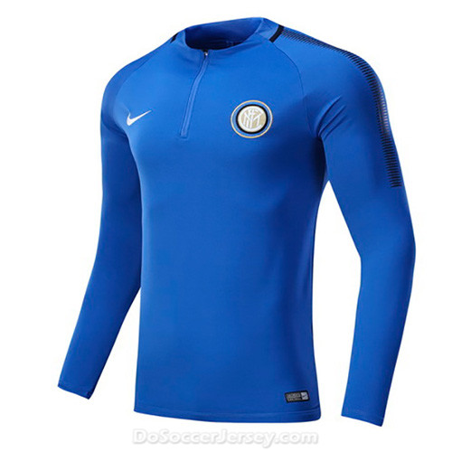 Inter Milan 2017/18 Blue Zipper Sweat Top Shirt