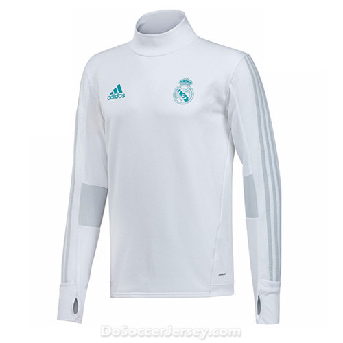 Real Madrid 2017/18 White Turtleneck Sweat Top Shirt