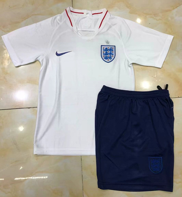 England 2018 World Cup Home Kids Soccer Kit Children Shirt And Shorts ...