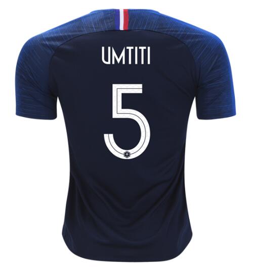 France 2018 World Cup Home Samuel Umtiti 5 Shirt Soccer Jersey - Click Image to Close