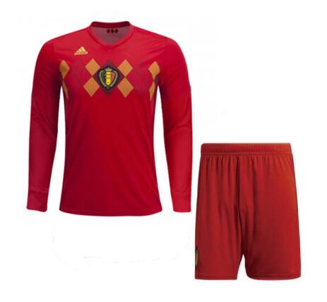 Belgium 2018 World Cup Home LS Soccer Kits (Shirt+Shorts) - Click Image to Close