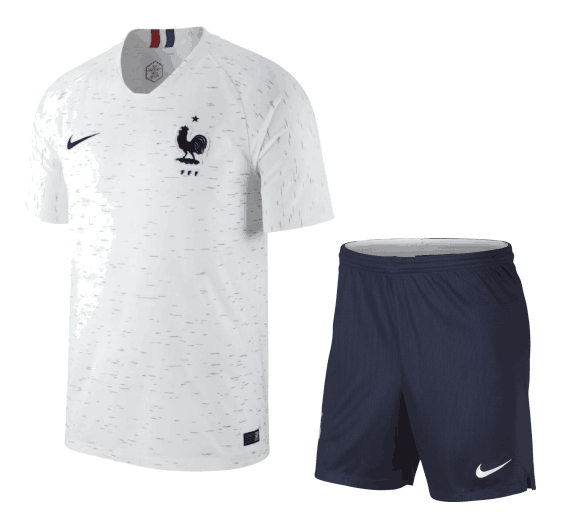 France 2018 World Cup Away Soccer Jersey Uniform (Shirt + Shorts) - Click Image to Close