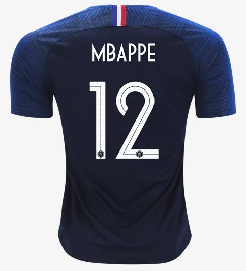 France 2018 World Cup Home Kylian Mbappé Shirt Soccer Jersey - Click Image to Close