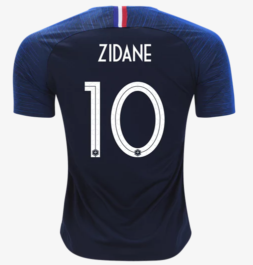 France 2018 World Cup Home Zinedine Zidane Shirt Soccer Jersey Cheap ...