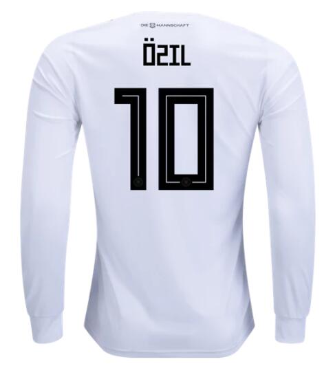 Germany 2018 World Cup Home Mesut Ozil #10 LS Shirt Soccer Jersey - Click Image to Close