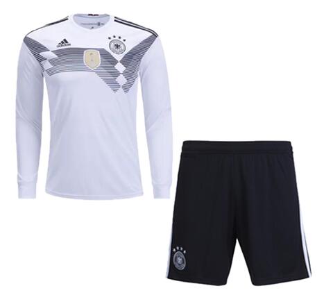 Germany 2018 World Cup Home LS Shirt Soccer Jersey Kits With Shorts - Click Image to Close