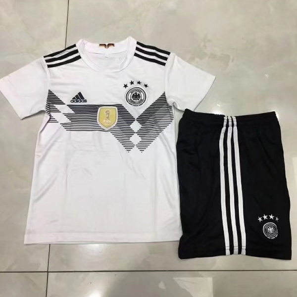 Germany 2018 World Cup Home Kids Soccer Kit Children Shirt And Shorts