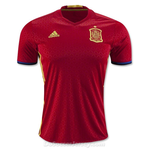 Spain 2016/17 Home Shirt Soccer Jersey - Click Image to Close