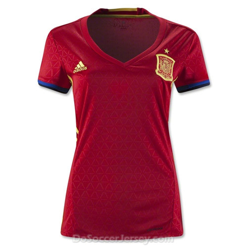 Spain 2016/17 Home Women's Shirt Soccer Jersey - Click Image to Close